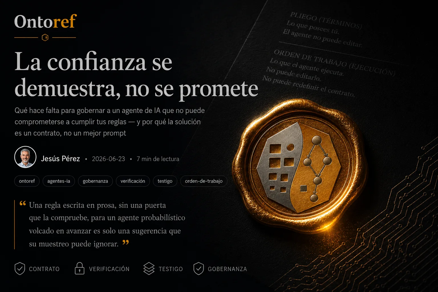 La confianza se demuestra, no se promete